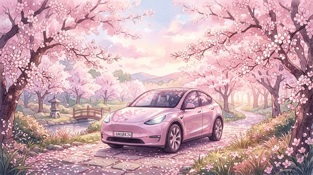 벚꽃 정원의 핑크 SUV SAKURA 24